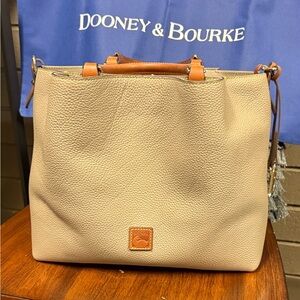 Dooney & Bourke Tan and Brown Leather Shoulder Bag